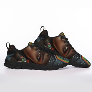 All-Over Print Men's Sports Shoes With Black Sole