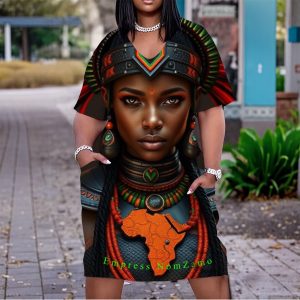 All-Over Print Women'S V Neck Short Sleeve Dress|Plus Size