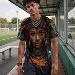 All-Over Print Drop Shoulder Crew Neck T-Shirt