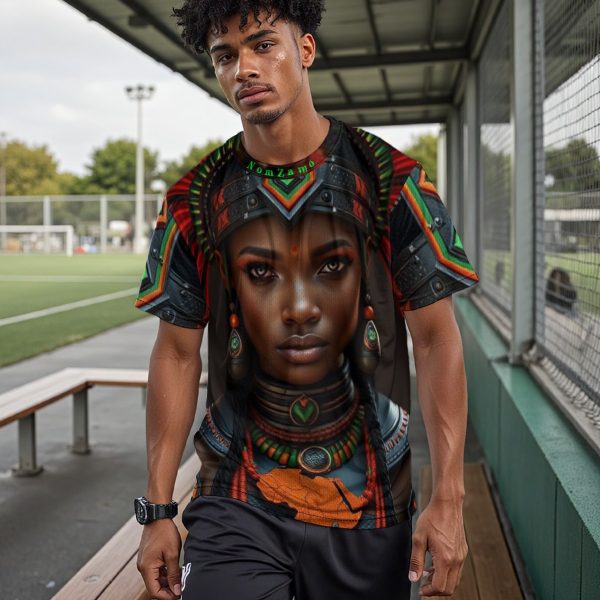 All-Over Print Drop Shoulder Crew Neck T-Shirt