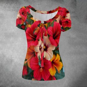 BOMBT_PUFF SLEEVE PLEATED SHIRT